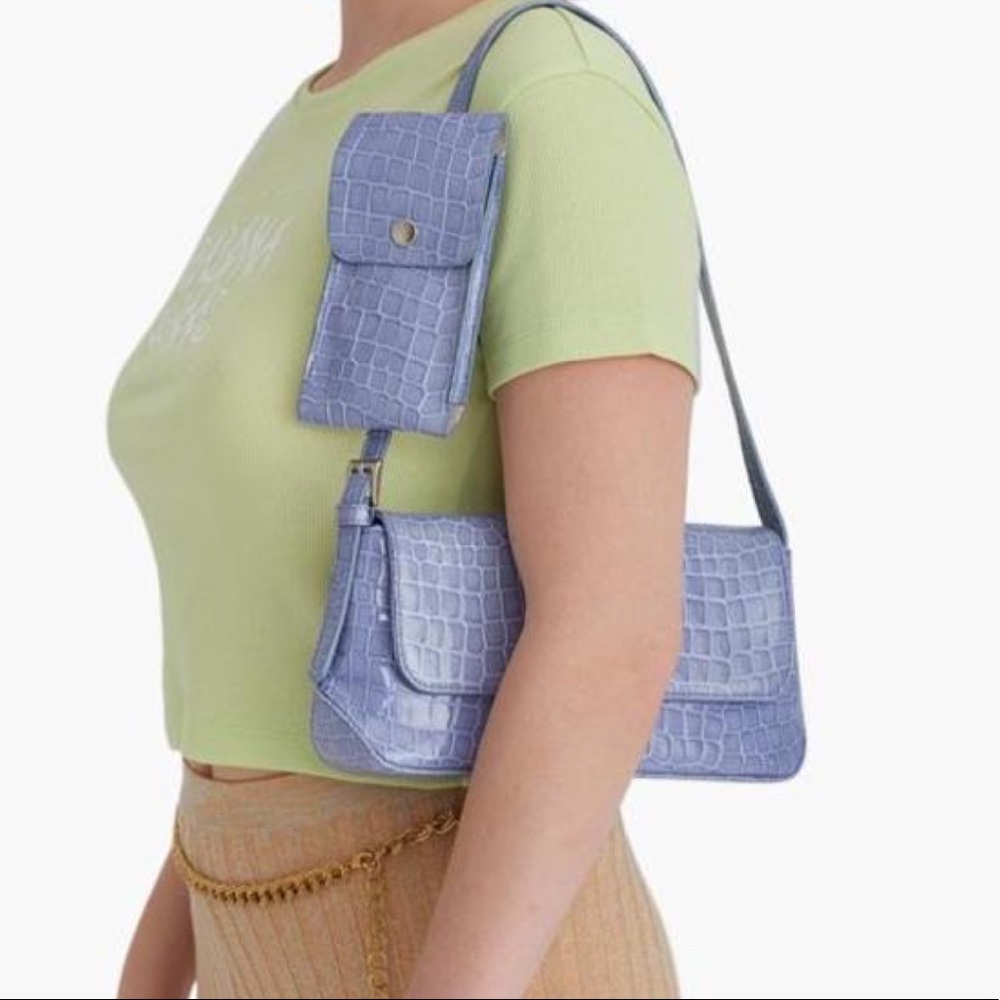 Paloma Wool Gustava Bag in Light Blue Croc